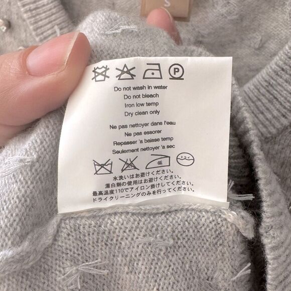 Michael Kors Collection 100% Cashmere Crystal Embellished Heavy Sweater Sz S - Picture 6 of 7